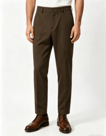 Men's Straight-Leg Dress Pants - 棕色 - 查看 1