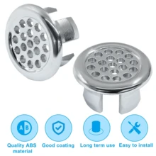 Set Of 4 -Plated Plastic Sink Overflow Cover Rings - , Smooth Design With Perforated Drainage Holes, Easy Installation, Suitable For Kitchen And Bathroom Sinks, Corrosion-Resistant Replacement Parts, Prevents Sink Overflow - Multicolor - View 4