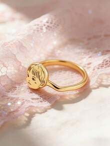 Personalisierter Schmuckring - Personalisierter Kinderporträtring - 18K Gold Edelstahl personalisierter Ring, persönliches Andenken, das beste Geschenk zum Muttertag, Geburtstag, tägliche Geschenke - Verschiedenfarbig - Übersicht 3