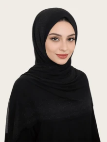 1pc Women's Lace Knitted Elastic Fabric Diamond Crafted Viscose Maxi Hijab Scarf, Malaysian Fashion Headscarf - Lace Rhinestone Long Scarf In Multiple Colors - View 22