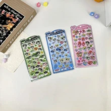 Random Cute 3D Stickers, Adorable Cartoon Animal Patterns, Suitable For Children's Gifts, Soft Toys, Stress Relief, DIY Phone Case Decor, Some Styles May Have Color Difference - Multicolor - View 5