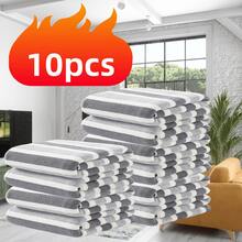 10pcs - 11.02*11.02 Inch Wide Striped Coral Fleece, Super Soft & Absorbent, 300g/Sqm, Suitable For Home, Hotel, Gym, Travel, Quick Drying, Multi-Color Options, Bathroom Accessories, Reusable Cleaning Cloth, Hand Towel, Face Towel - Multicolor - View 10