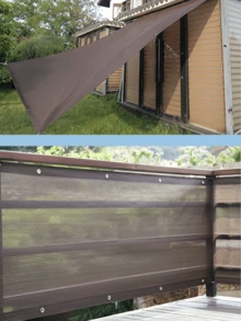 1件装防紫外线咖啡色高密度聚乙烯遮阳帆布，适用于栏杆安全围栏、花园围栏、凉亭遮阳棚、隐私屏风、户外遮阳网，防风、防鸟、防虫、防雪、防尘，适合夏季露营、户外游泳池和临时车库。 - 彩色 - 查看 9