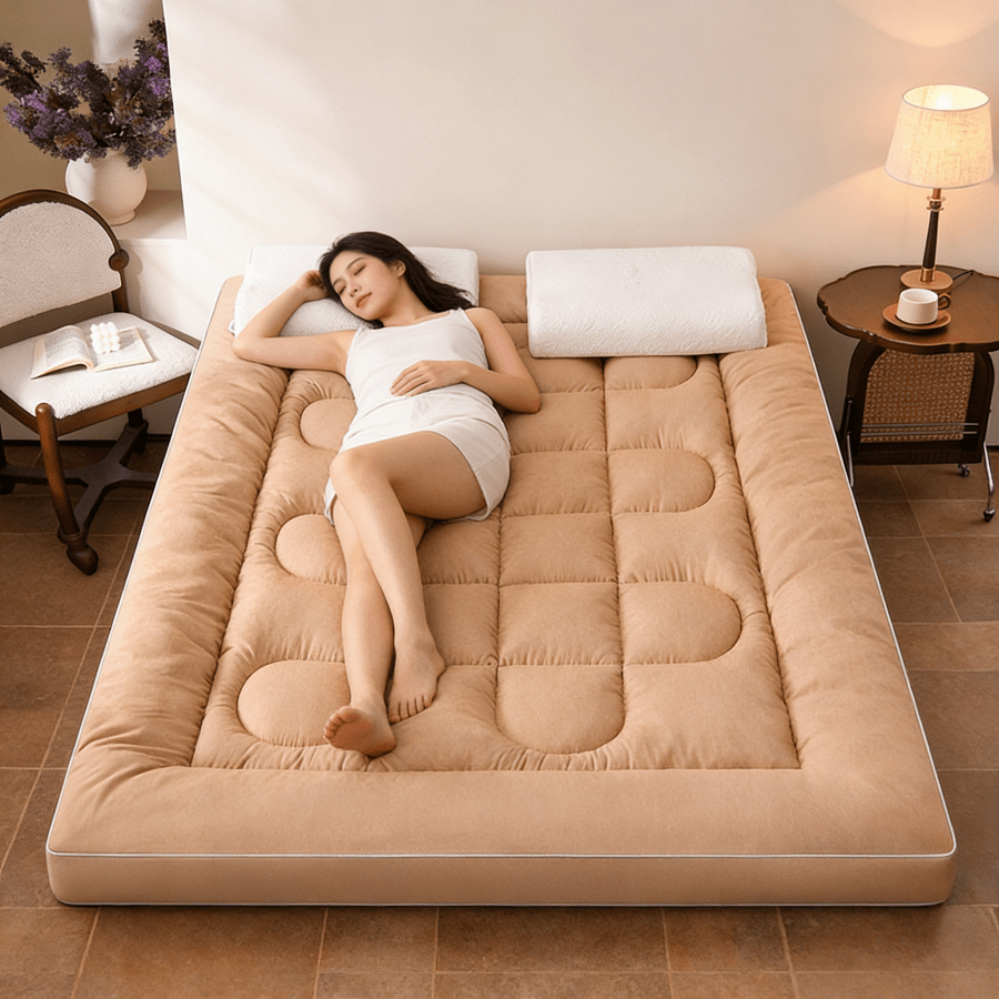 Tấm phủ nệm bằng sợi microfiber siêu mềm, nguyên khối, có 4 dây thun ở các góc và lớp đệm thay thế lông vũ sang trọng - Lý tưởng cho phòng ngủ, sàn nhà, phòng khách, ký túc xá, khách sạn, sử dụng hàng ngày, lễ hội và đám cưới!