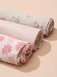四季通用薄紗竹纖維嬰兒包巾 3 件組，100*100cm，柔軟舒適，附 Oeko 認證 - 彩色 - 查看 4