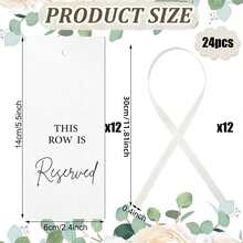 24pcs Paper Reserved Chair Signs, Hanging Wedding Reserved Seat Signs, Suitable For Ceremony, Church, Event, Wedding Party - Reserved Card - View 8