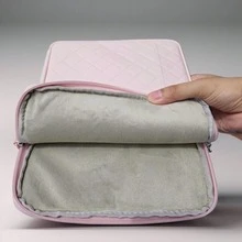 Fashionable Diamond Quilted Tablet Sleeve With Phone Pocket And Handle, Soft Pink Diamond Pattern Tablet Protective Case - Baby Pink - View 5