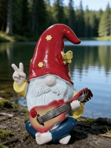 1 pieza Estatua de jardín de gnomo con guitarra, adecuada para jardín, césped, plantas en macetas, patio, porche, decoración de muebles, decoración hippie divertida, gran regalo, decoración de habitación, artesanía, escultura de resina, decoración de jarrones, jardinería, decoración de mesa, cafetería, estantería, decoración moderna, acento para el hogar, decoración de estantes, centro de mesa para comedor, decoración de sala de estar, estatua de arte abstracto, centro de mesa para comedor - Múltiples estilos - Ver 8