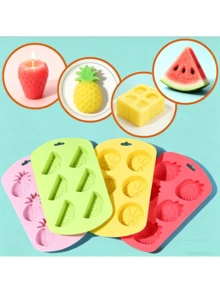 Bộ 2 khuôn làm bánh hình trái cây, bao gồm dứa, chanh, dưa hấu, dâu tây, lý tưởng để làm sô cô la, kẹo, bánh ngọt, thạch và bánh ngọt. Bộ gồm 4 khuôn và 1 ống nhỏ giọt. (Khuôn hình trái cây) - Bộ khuôn - Xem 5
