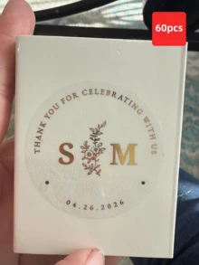 1-120Pcs Custom Wedding Stickers: Featuring Personalized Designs And Round Custom Labels, These Stickers Allow You To Freely Edit Next To Your Liking. Boasting Waterproof And Oil-Resistant Properties, They Are Available In A Variety Of Sizes. - Multicolor - View 14
