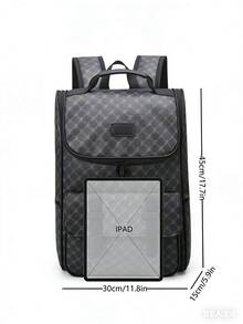 1 pieza Mochila grande de capacidad con bolsillos con cremallera, compartimento para portátil que cabe un portátil de 15.6 pulgadas, bolsa funcional para hombres (regalo para él), Peach Tree, de moda y para uso en exteriores/oficina - Negro - Ver 3