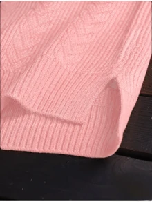 Sweater Pullover Berkerudung Kasual Wanita Ukuran Besar, Musim Gugur/Dingin - Bunga Sakura Utara Merah Muda - View 3