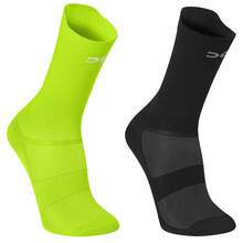 Adult Polyamide Running Socks With 3D Cuff, Breathable, Thermal Comfort, High Performance, Spinning, Cycling - Black + Yellow - View 12