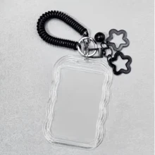 Un conjunto de documentos de identificación retráctiles de alta resistencia con llavero y pulsera, funda transparente para tarjetas con hebilla de bloqueo de , diseño antirrobo, funda duradera para tarjeta de identificación, tarjeta de estudiante, tarjeta de campus, adecuado para la temporada de regreso a clases, regalo ideal - Llavero pequeño - Ver 8