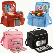 1pc Solid Color Sewing & Knitting Tool Storage Bag, Large Capacity Portable Outdoor Travel Handheld Tool Bag, Sewing Accessories Storage, Handmade DIY Project Storage, Perfect Gift For Sewing & Knitting Enthusiasts And Beginners - Storage Bag - View 10