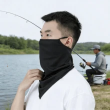 1pc Professional Cycling Sun Protection Face Mask, Ear-Hanging Ice Silk Neck Gaiter, Men Fishing Hiking Neck Scarf, Breathable Quick-Dry - Multicolor - View 3
