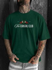 Simple Studio | Men's Minimalist Printed Short Sleeve T-Shirt | Suitable For Summer Wear | Comfortable & Breathable | Style - Dark Green - View 2