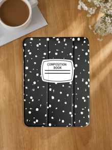 Funda Protectora con Patrón de Cuaderno Compatible con iPad 7/8/9/10.2 Pulgadas, Modelos 10th/11th(A16) 2025, con Función de Suspensión/Activación Automática y Protección contra Caídas - Negro - Ver 3