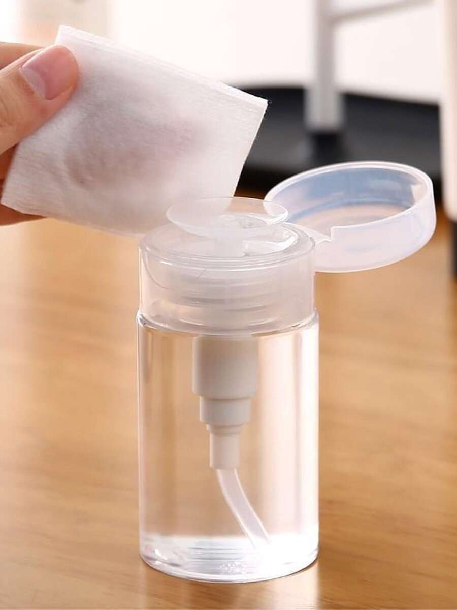 1个塑料按压式液体分配瓶，适用于卸甲油，带翻盖便携式储物瓶（120毫升-200毫升），圣诞礼物 - A - 查看 1
