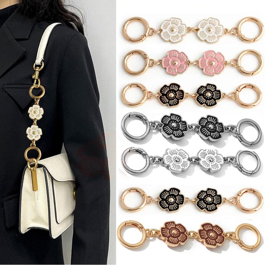 1条/2条装包带延长链，手提包肩带延长链配件，适用于托特包、单肩包、斜挎包，包带挂饰，包链配件，教师礼物 - 棕色 - 查看 1