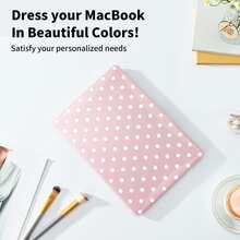 Ốp bảo vệ MacBook họa tiết chấm bi hồng, vỏ cứng bằng nhựa bền chắc. - Hồng - Xem 7