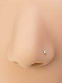 5 chiếc khuyên mũi hình chữ L bằng vàng đính đá Zirconia trắng. - Vàng - Xem 3