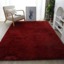 Tapete Felpudo 2,00x1,50m Antiderrapante Macio para Sala Quarto Escritório - bordô - Visão 2