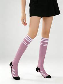 1 đôi tất dài nén nhẹ màu tím, thích hợp cho yoga, thể dục, nhảy dây, mùa xuân/hè. - Nhiều màu - Xem 5