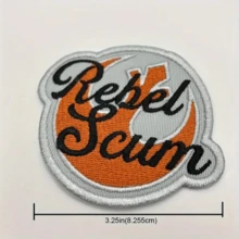 1pc Rebel Scum Embroidered Iron-On Patch, Mixed Color Animal Theme Applique For Jeans, Jackets, Hats & Bags, Novelty Accessory - A - View 2