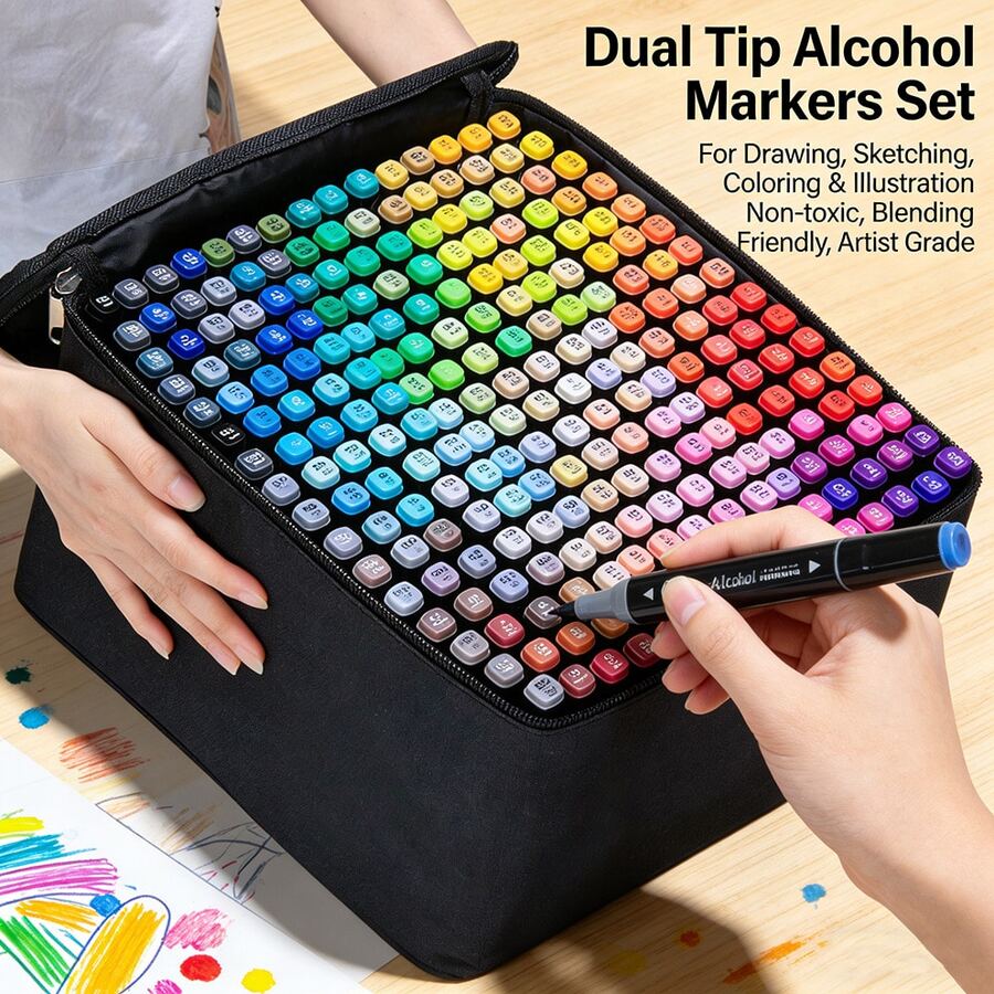 48/60/80/168/ 1 Colors Art Markers Alcohol Markers Professional Art Pen Dual Tips Permanent Marker For Adults & Kids,Alcohol Based Sketch Markers For Painting Set, School Supplies Back To School - Bộ 168 bút đánh dấu nghệ thuật - Xem 1