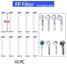10/20/30pcs Shower Head Replacement Filter Cartridges - Rectangular, Full Coverage, Bathroom Essential (Length 8cm, Please Check Size Before Ordering) - White - View 10
