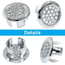 Set Of 4 -Plated Plastic Sink Overflow Cover Rings - , Smooth Design With Perforated Drainage Holes, Easy Installation, Suitable For Kitchen And Bathroom Sinks, Corrosion-Resistant Replacement Parts, Prevents Sink Overflow - Multicolor - View 3