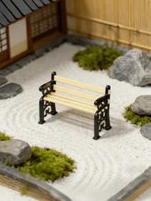 1/2pcs Mini Park Bench Decorations Decor, Suitable For Doll House Use Miniature Park Bench Model, Prop For Creating Miniature Yard Scenes, Exquisite Handicraft, Miniature Home Scene Model - Ideal Gift For Hobbyists And Collectors. No Power Needed, Suitable For Indoor And Outdoor Use. - Park Bench - View 1