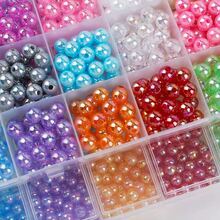 6mm Colorful Beads For Crafting, 24-Grid Colorful Pearl Bracelet Making Kit, Small Pearls With Holes For DIY Necklace And Earring - Multicolor - View 8