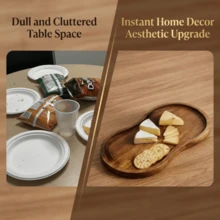 1/2/3pcs Set - Premium Oval Shaped Rosewood Tray - Dessert Serving Plate, Coffee Tray, Food Platter, Japanese Style Dessert, Coffee, Snack Fruit Main Plate, Decorative Tray, Durable Wooden Display Plate, Tableware, Table Centerpiece, Ideal Choice For Home Decor And Kitchen Storage, Holiday Gift, Patio, Kitchen Accessories - Brown - View 8