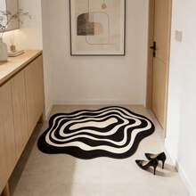Soft Diatomaceous Earth Bath Mat, Non-Slip Quick-Drying Absorbent Bathroom Floor Mat, Minimalist Bathroom Rug, Toilet Foot Mat, Anti-Slip Wear-Resistant Entrance Door Mat, Table Mat - Black and White - View 7