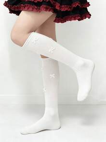 1/2 Pairs Spring/Summer Mary Jane Shoes Decor Lolita Socks With Cute Bow - Multicolor - View 1
