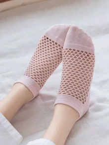 1/5/10 Pairs Women Invisible Socks, Hollow Mesh Low-Cut Ankle Socks, Casual Socks In Multiple Colors, Suitable For Daily Wear, Sneakers, Flats, Loafers - Multicolor - View 6