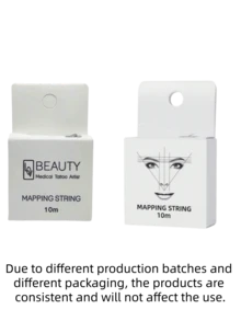 10m White Microblading Mapping Ink Line, Semi-Permanent Eyebrow Positioning Measuring Tool - White - View 10