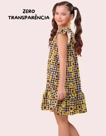 Junior Girl's Checkered Dress For June Festival, Light And Elegant, Flared - 西洋棋/br/pr/向日葵 - 查看 4