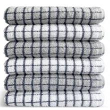 Terry Check Tea Towels - 100% Cotton - Blue - View 5