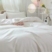 3Pcs White Duvet Cover Set King Queen Full Twin Size Bedding Set With 2 Pillow Shams Envelope Closure, Hotel Collection Breathable Cooling Comforter Covers For Bedroom Guest Room Master Suite, Hidden Zipper Bottom Opening & 8 Corner Ties Inside Securely Hold Duvet Insert In Place Prevent Slipping Shifting Bunching, Solid Plain Dyed Pure Black Minimalist Modern Simple Aesthetic Boho Farmhouse Vintage Chic Home Decor Bed Linen, Lightweight Cozy All Season Year Round Summer Spring Fall Winter Cool Touch,Machine Washable Easy Care Quick Dry Wrinkle Resistant Anti Fade Anti Pilling Stain Resistant Durable Dorm Room Essentials,Perfect Gift Idea For Women Men Couples Wedding Registry Housewarming Christmas Birthday Anniversary Holiday Vacation Home Cabin Apartment Condo RV, Matching Flat Sheet Fitted Sheet Sold Separately Create Complete Bedding Ensemble - 白色 - 查看 6