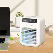 Kynley Mini Portable Air Fan, Mini Portable Air Conditioner, USB Rechargeable Indoor Portable Humidifier | Quiet With 2 Speeds For Bedroom, Office, Travel, Camping, Garage. ✅ Fast Delivery In 48/72 Hours In Spain - Blanco - View 3