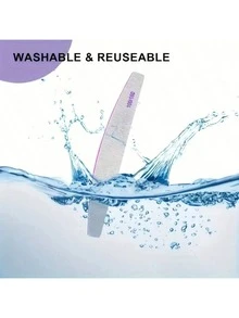 Bộ 5 dụng cụ mài và đánh bóng móng tay hai mặt, độ nhám 100/180, có thể tái sử dụng, gồm các dải giấy nhám hình bán nguyệt màu xám và trắng, dụng cụ cắt, giũa và tạo hình móng họa tiết vằn ngựa, bộ dụng cụ chăm sóc móng thiết yếu. - Nhiều màu - Xem 5