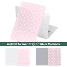 Ốp bảo vệ MacBook họa tiết chấm bi hồng, vỏ cứng bằng nhựa bền chắc. - Hồng - Xem 4