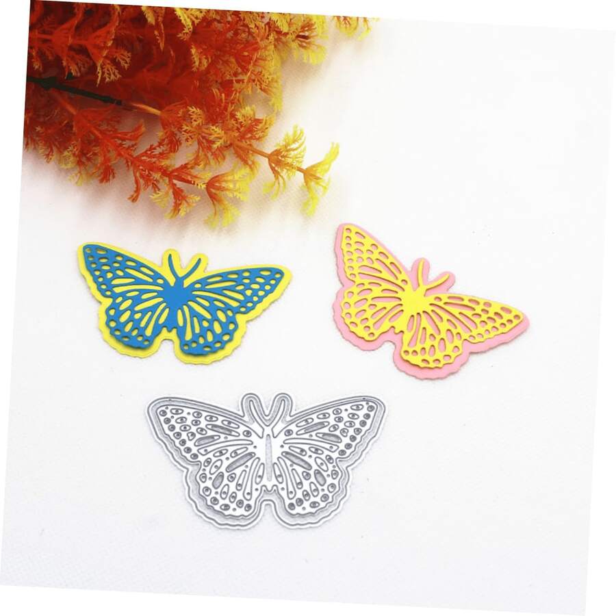 Tarjeta de felicitación con diseño de mariposa, troquelado de metal, plantilla de corte, estarcido y estampado en relieve para hacer tarjetas y scrapbooking - mc303 - Ver 1
