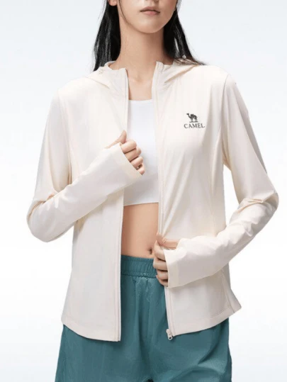 CAMEL CROWN Ropa de protección solar para mujer, chaqueta de cárdigan de verano anti-ultravioleta, de secado rápido, de seda de hielo con sensación de frescor, ropa de cuero