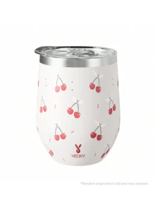 1 chiếc cốc hình trứng cách nhiệt chân không hai lớp bằng thép không gỉ dung tích 340ml/12oz, thích hợp sử dụng tại nhà, văn phòng, du lịch ngoài trời, thể thao, hoặc làm quà tặng. - Anh đào trắng - Xem 3