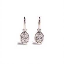 White Gold Diamond Drop Earrings Round Cut Bezel Classic Style For Daily Women's Fashion Jewelry Lightweight Secure Closure Tarnish Resistant Hypoallergenic [E3451] - 銀色 - 查看 1