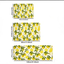 Citrus Lemon Pattern Kitchen Mat With Bright Yellow - trắng - Xem 7